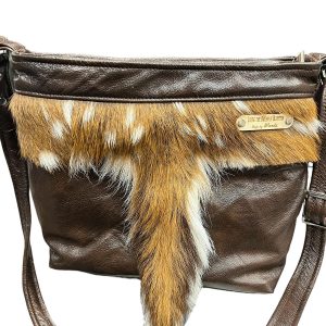 Axis Deer Tail and Leather Alina Crossbody Concealed Carry Bag