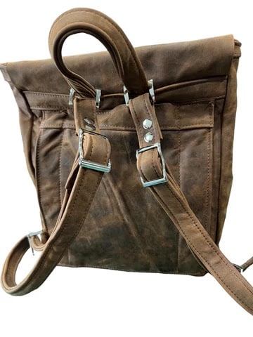 Handcrafted All-Leather Concealed Carry Backpack Small - Image 3