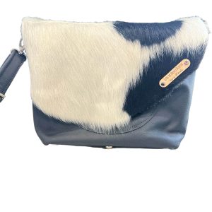 Black & White Hair on Leather Alina Crossbody Concealed Carry Bag