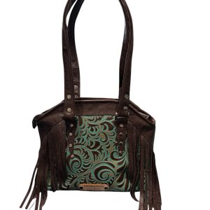 Leather "Peaceful" Fringe Concealed Carry Shoulder Bag