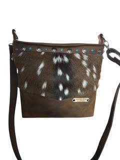 Leather and Axis Concealed Carry Tote with Bling