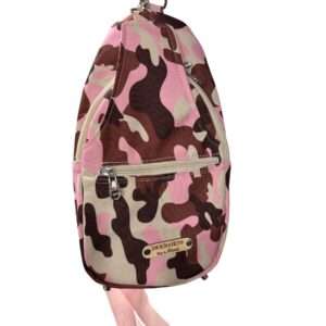 Pink Waterproof Canvas Retro Sling Backpack
