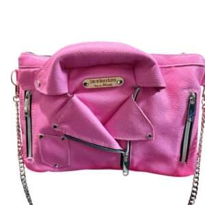Beautiful Pink Leather Ariadne Biker Conceal Carry Clutch